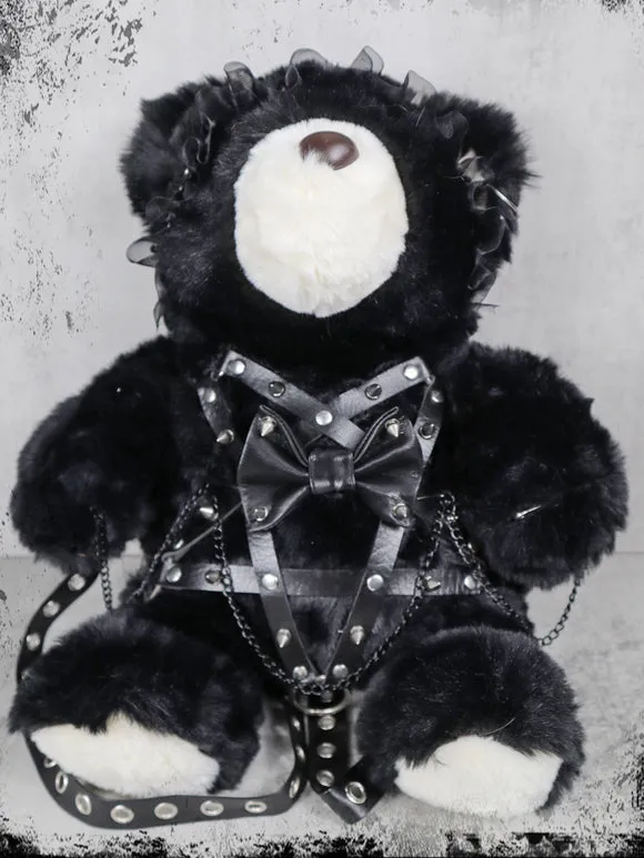 Gothic Lolita Bag Black Bows Chains Rivets Backpack Polyester Fiber Lolita Accessories