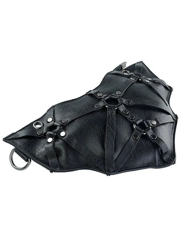 Gothic Lolita Bag Black PU Leather Zipper PU Leather Waist Pack Lolita Accessories