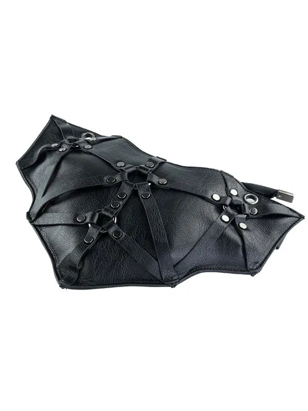 Gothic Lolita Bag Black PU Leather Zipper PU Leather Waist Pack Lolita Accessories