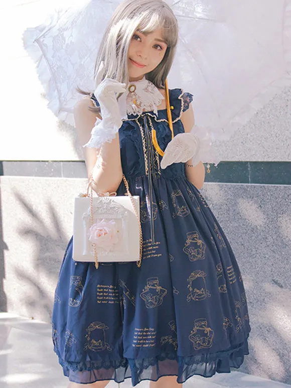 Gothic Lolita Bag Pink Chains Pearls Applique Handbag PU Leather Lolita Accessories
