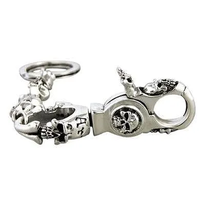 Gothic Skull 925 Sterling Silver Biker Key Chain