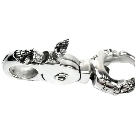 Gothic Skull 925 Sterling Silver Biker Key Chain