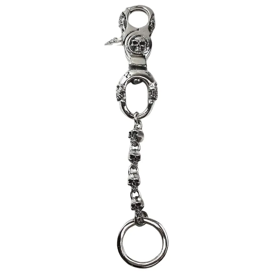 Gothic Skull 925 Sterling Silver Biker Key Chain