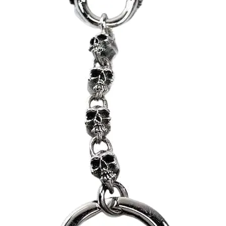 Gothic Skull 925 Sterling Silver Biker Key Chain