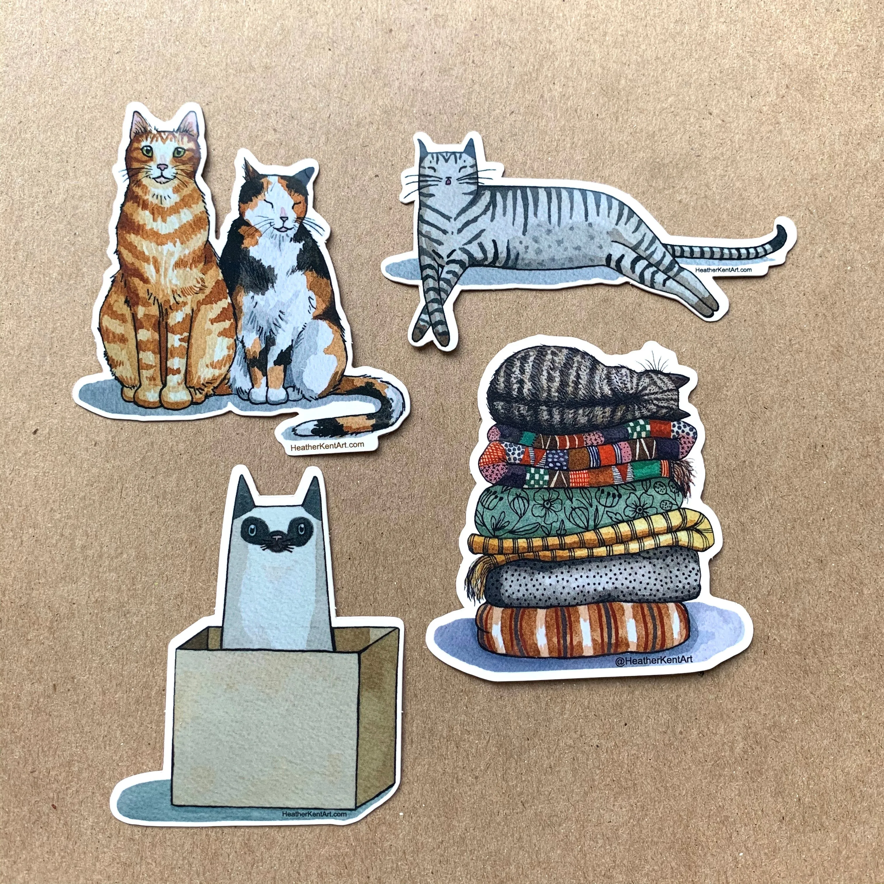 Gray Tabby Cat Sleeping -  Vinyl Decal Sticker, 3 inch, FREE SHIPPING