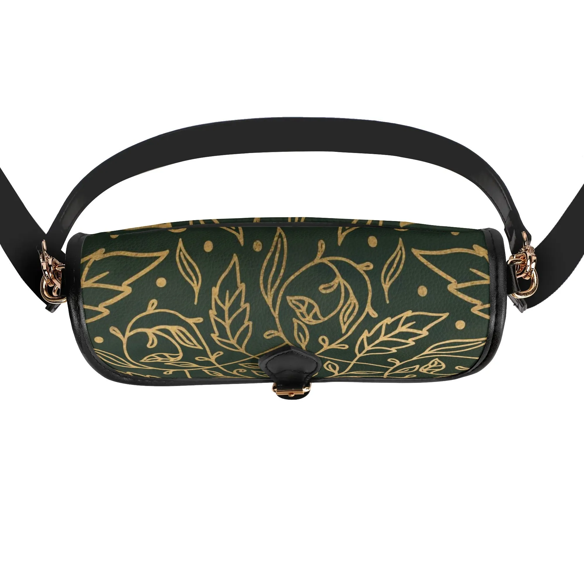Green Leaf Mandala Womens Vegan Buckle Shoulder bag