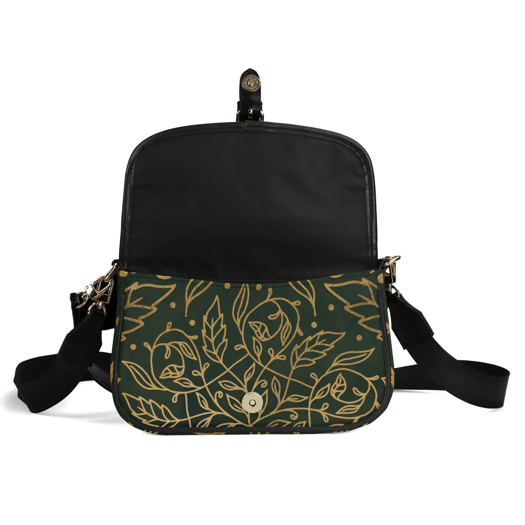 Green Leaf Mandala Womens Vegan Buckle Shoulder bag
