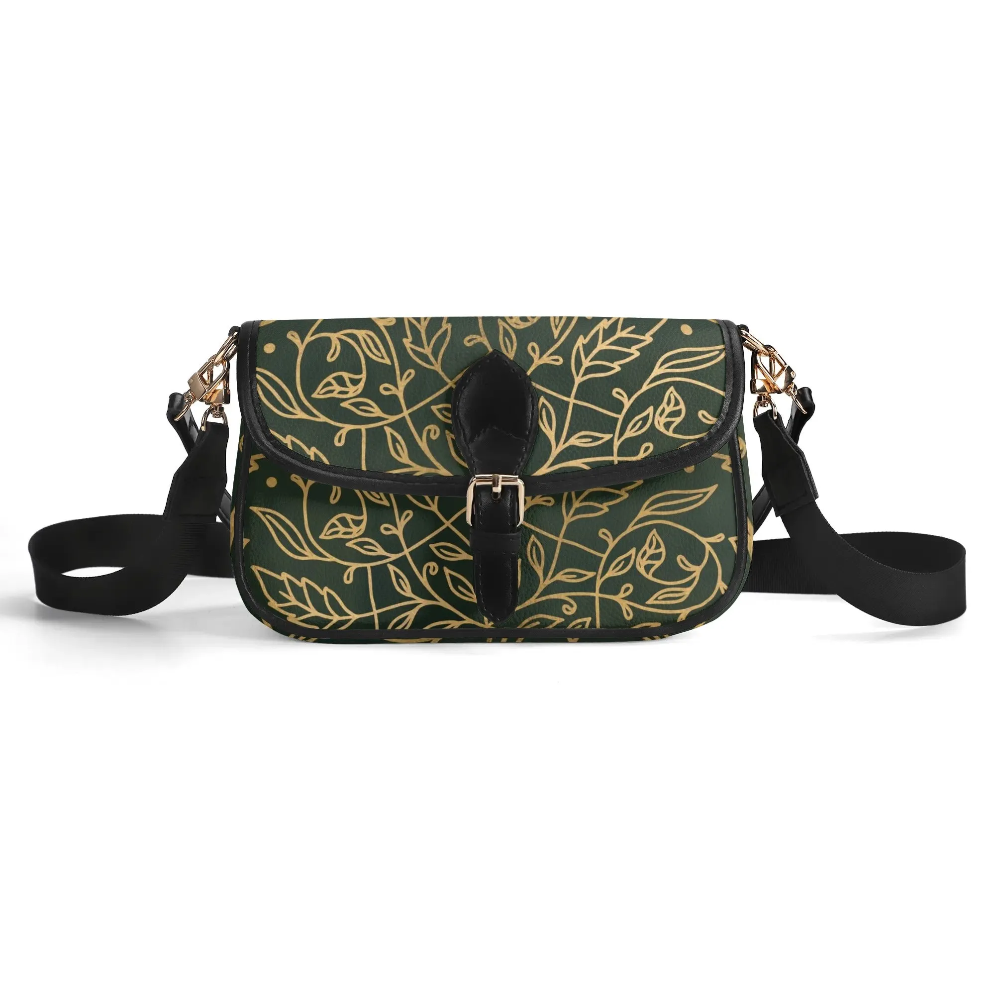 Green Leaf Mandala Womens Vegan Buckle Shoulder bag