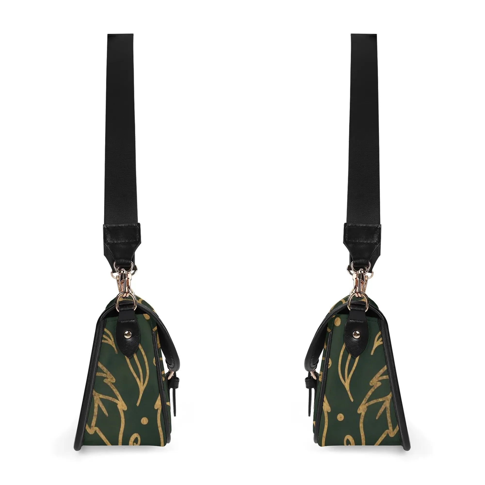 Green Leaf Mandala Womens Vegan Buckle Shoulder bag