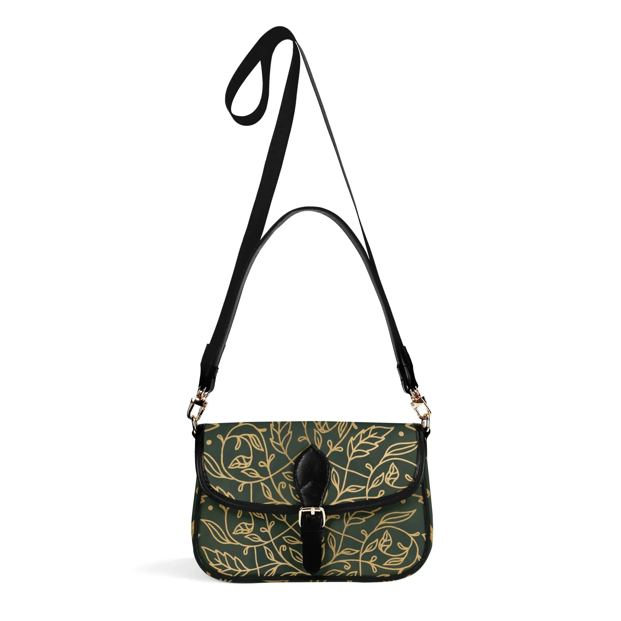 Green Leaf Mandala Womens Vegan Buckle Shoulder bag