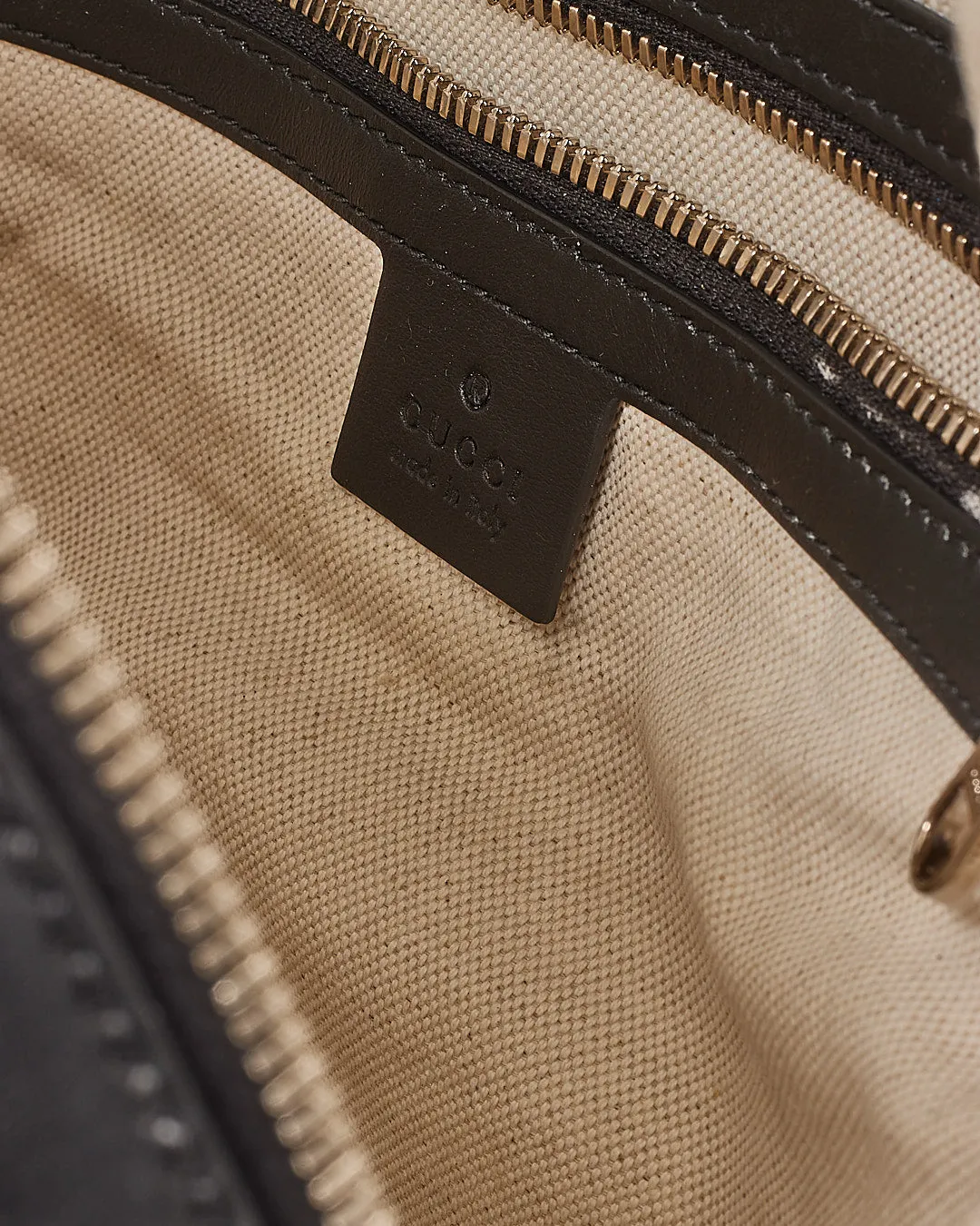 Gucci Black GG Perforated Leather Backpack