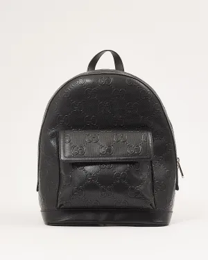 Gucci Black GG Perforated Leather Backpack