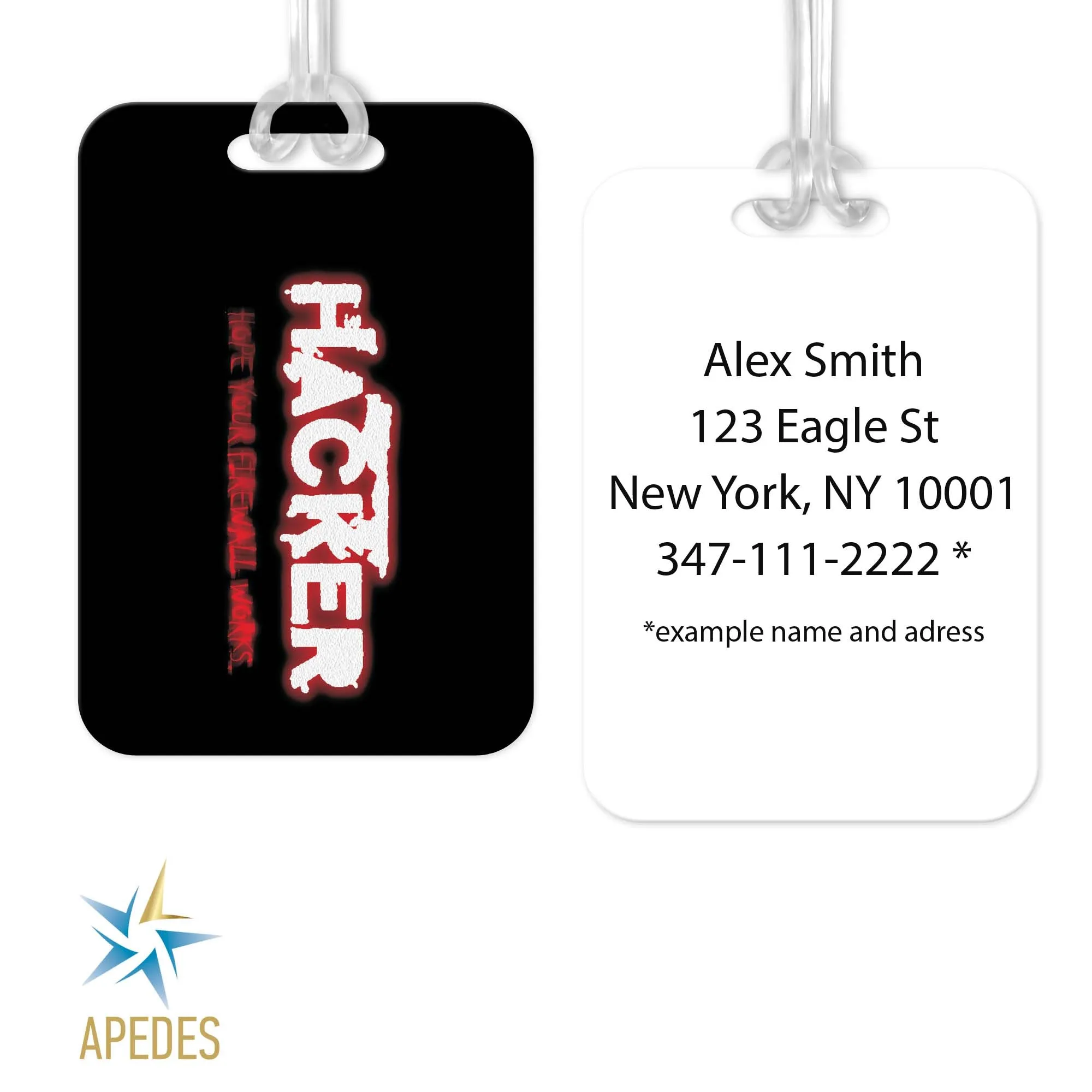 Hacker Firewall Rectangle Luggage Tag