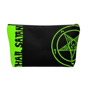 Hail Satan Baphomet - Neon Green -  Accessory Pouch w T-bottom