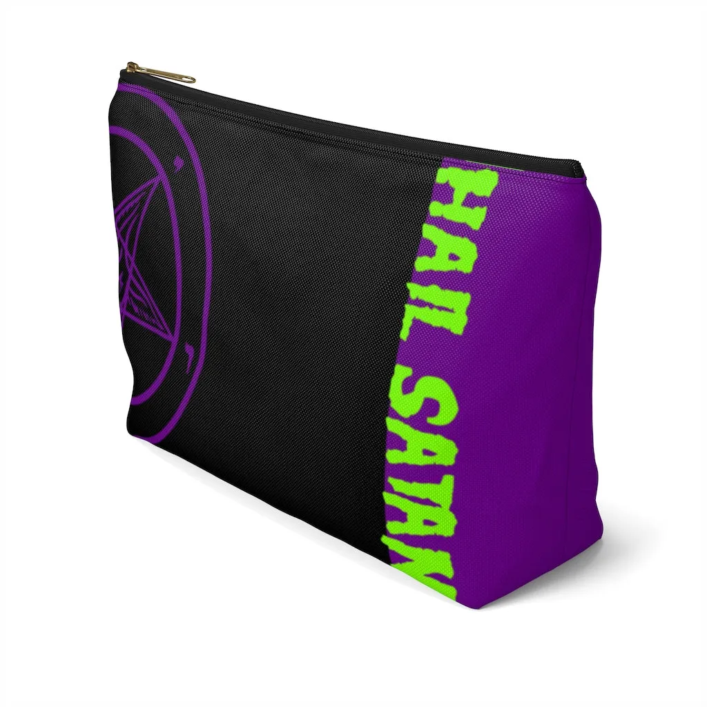 Hail Satan Baphomet - Purple - Accessory Pouch w T-bottom