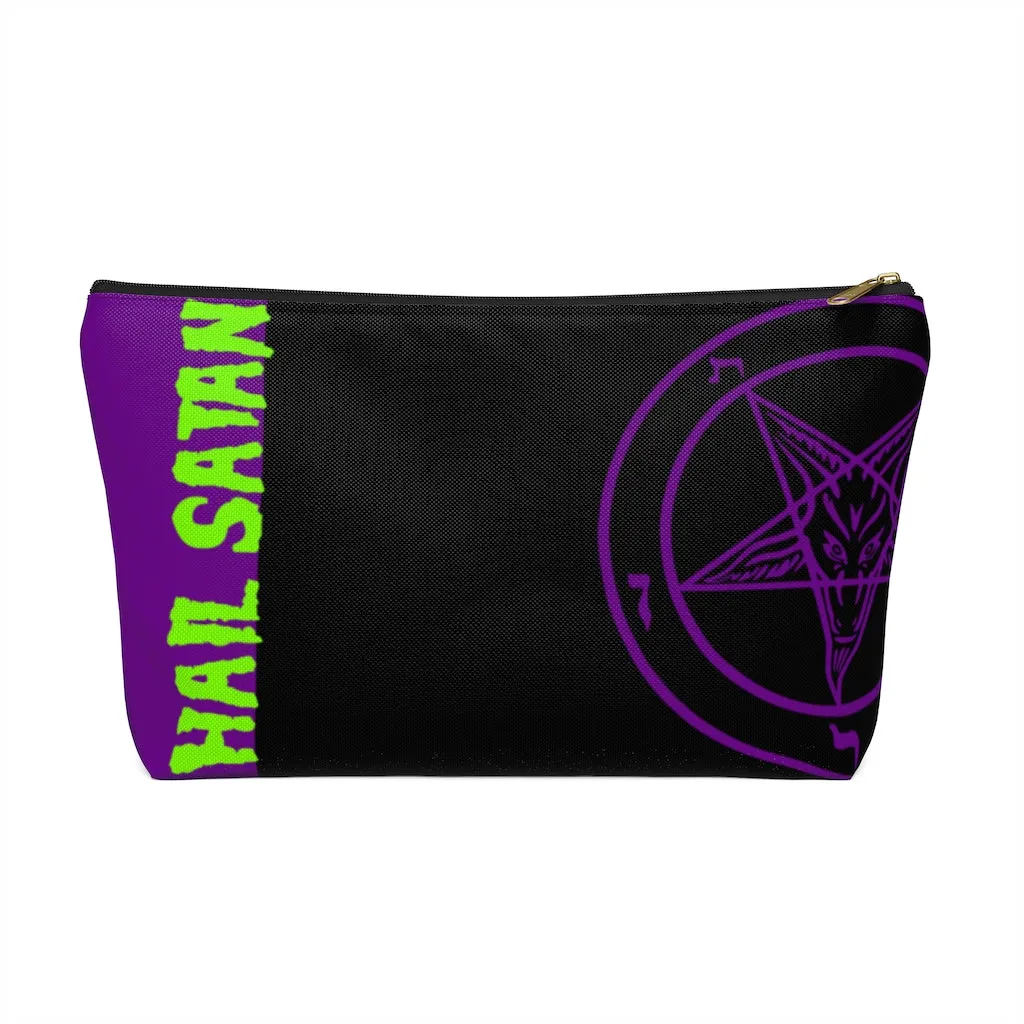 Hail Satan Baphomet - Purple - Accessory Pouch w T-bottom