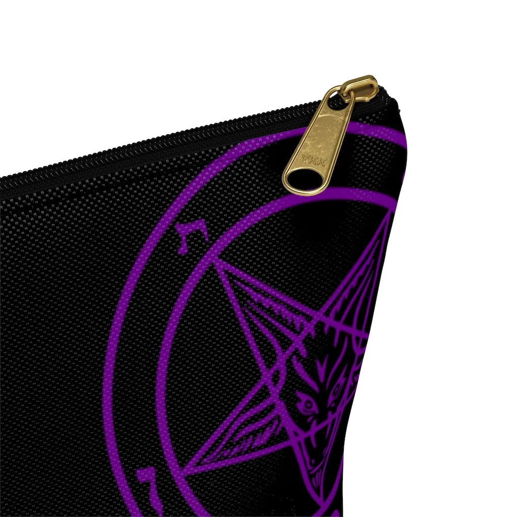 Hail Satan Baphomet - Purple - Accessory Pouch w T-bottom