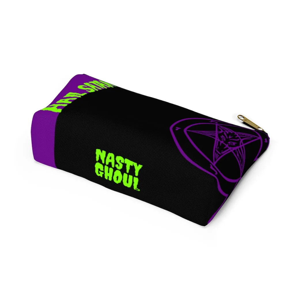 Hail Satan Baphomet - Purple - Accessory Pouch w T-bottom