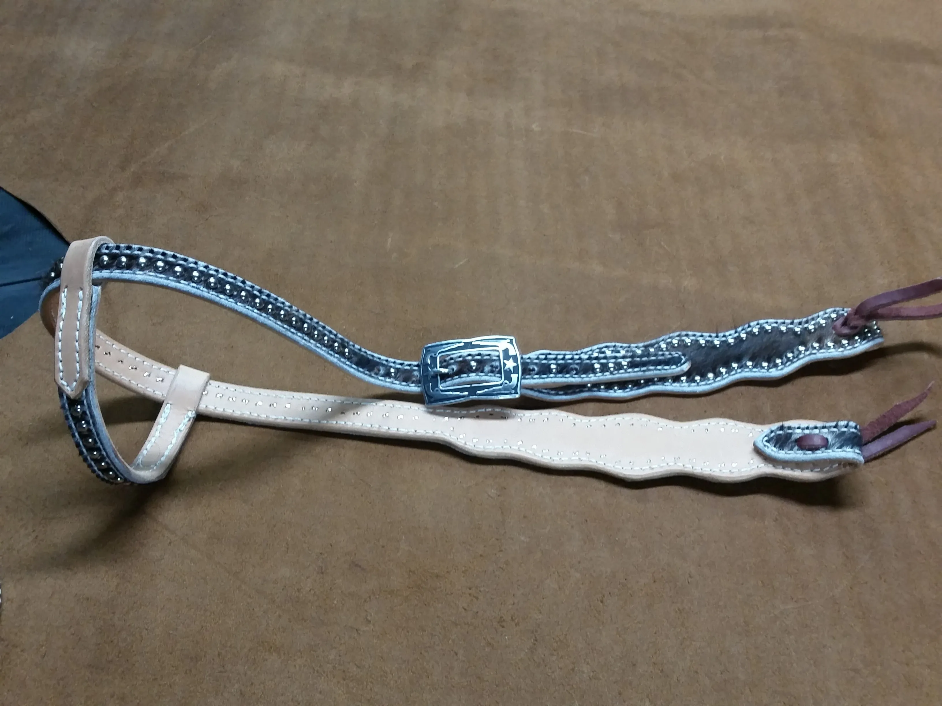 Hair-On Cowhide One Ear Headstall