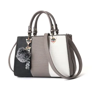 Hairball Ornaments Totes Patchwork Handbag Party Purse Ladies Messenger Crossbody Shoulder Bags Women Handbags