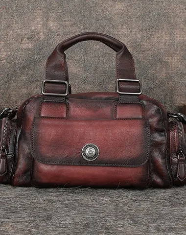 Handmade Green Leather Womens Vintage Handbag Best Shoulder Bag Vintage Crossbody Purses for Ladies