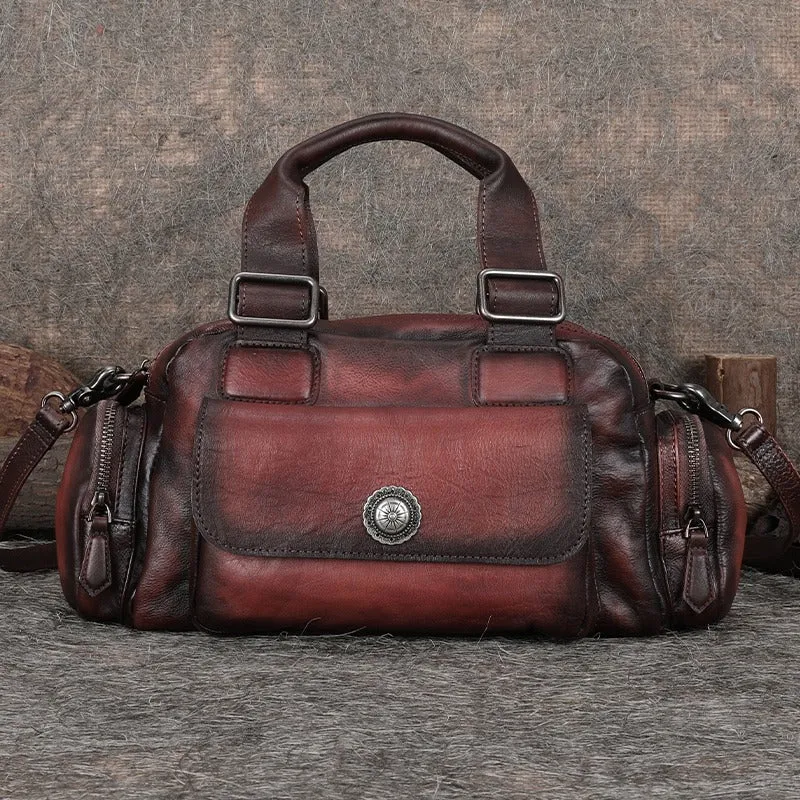 Handmade Green Leather Womens Vintage Handbag Best Shoulder Bag Vintage Crossbody Purses for Ladies
