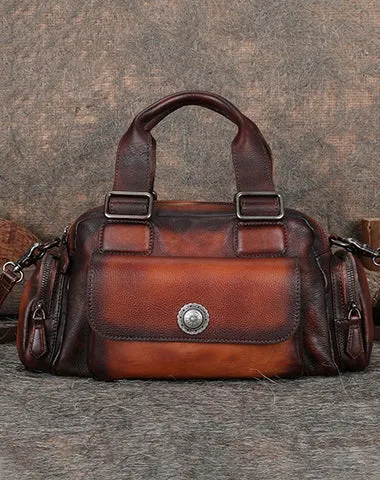 Handmade Green Leather Womens Vintage Handbag Best Shoulder Bag Vintage Crossbody Purses for Ladies