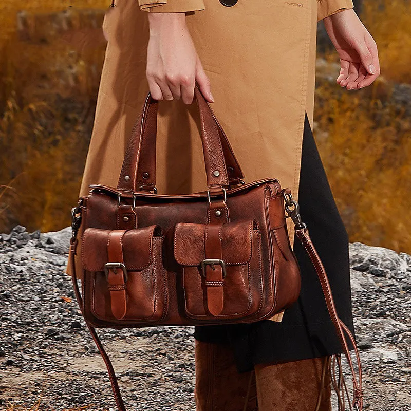 Handmade Leather Womens Satchel Shoulder Bag Best Handbag Vintage Crossbody Purses for Ladies