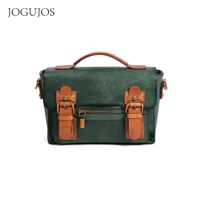 Handmade Small Leather Womens Satchel Shoulder Bags Black Handbag Crossbody Purse for Ladies