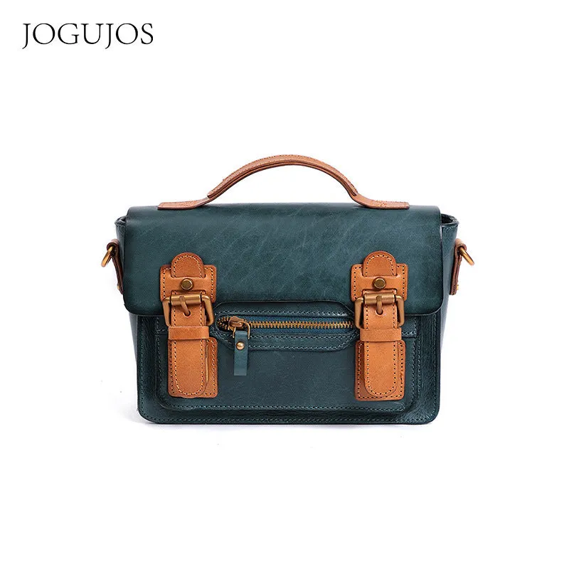 Handmade Small Leather Womens Satchel Shoulder Bags Black Handbag Crossbody Purse for Ladies