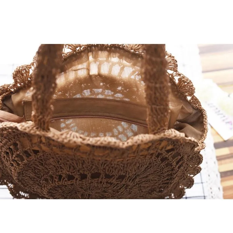 Handmade Straw Vintage Rattan Knitted Travel Bags