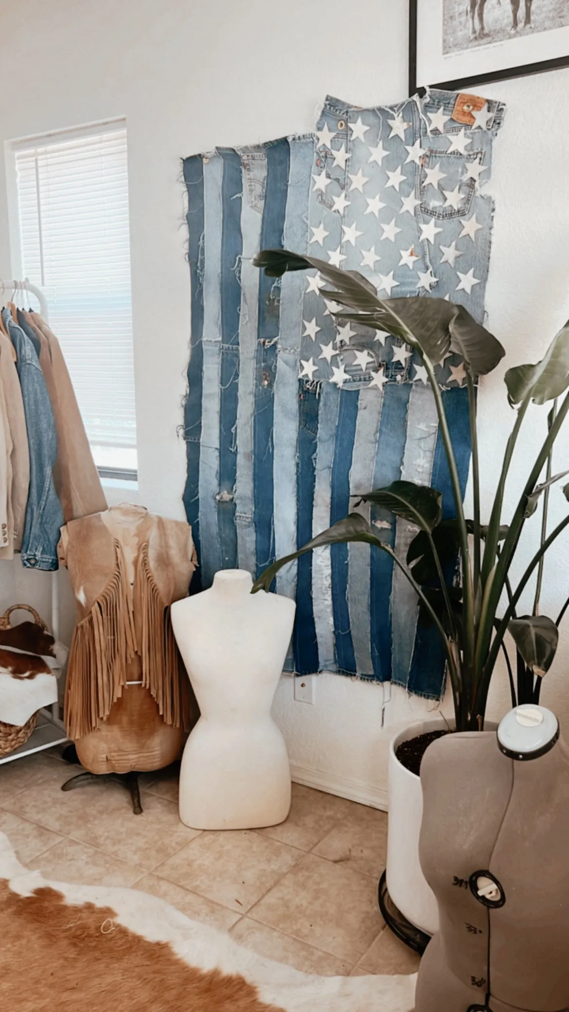 Handmade Westerly Denim Flag- made to order