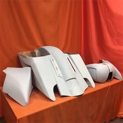 Harley Davidson 5" Fifty Five Stretched Saddlebag LED Fender Tank Shroud Side Covers Full Body Kit