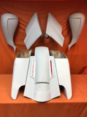 Harley Davidson 5" Fifty Five Stretched Saddlebag LED Fender Tank Shroud Side Covers Full Body Kit