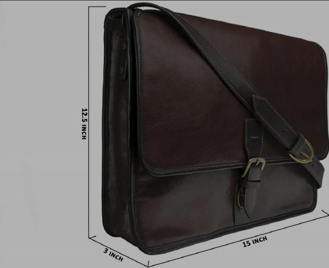 Harrison Buffalo Leather Laptop Messenger