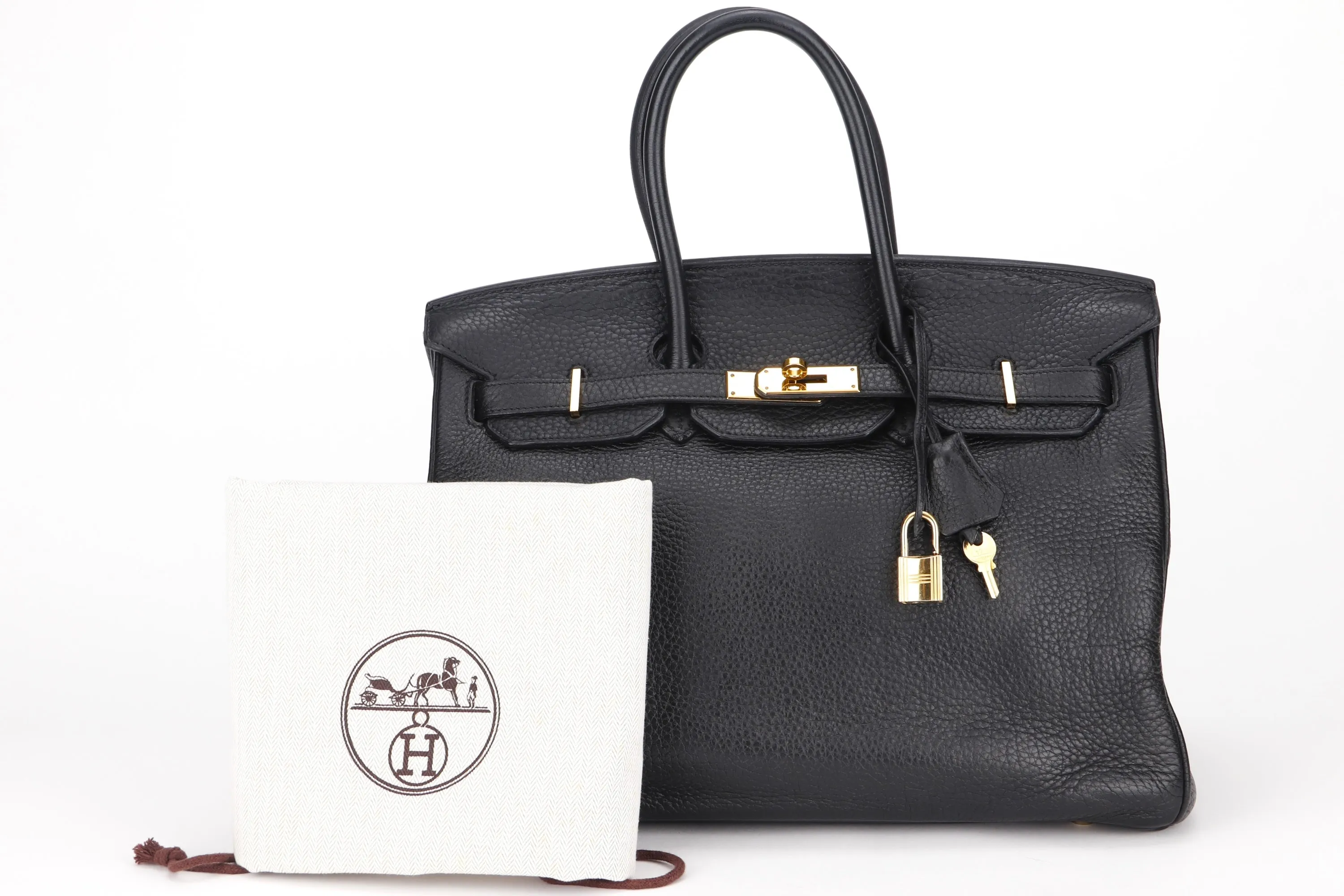 HERMES BIRKIN 35 [STAMP P (YEAR 2012)] BLACK TOGO LEATHER GOLD HARDWARE, WITH LOCK, KEYS & DUST COVER