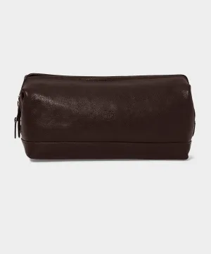Il Bisonte Leather Dopp Kit in Caffe