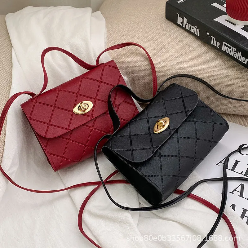INSTOCK - Diamond striped small square bag women's handbags