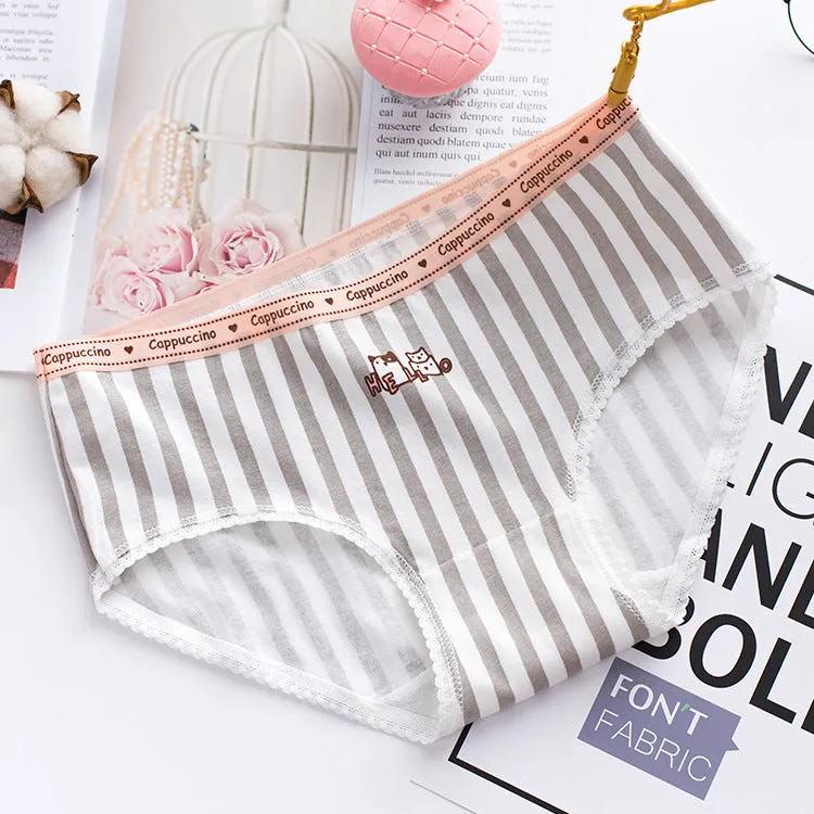 INSTOCK-New striped pure cotton teenage underwear