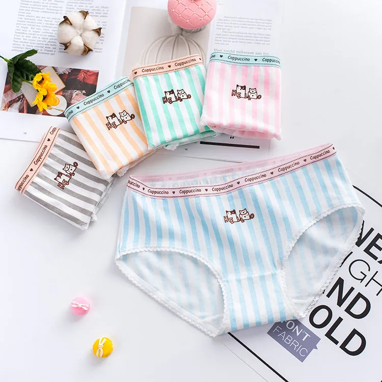 INSTOCK-New striped pure cotton teenage underwear