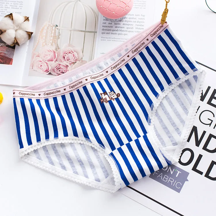 INSTOCK-New striped pure cotton teenage underwear
