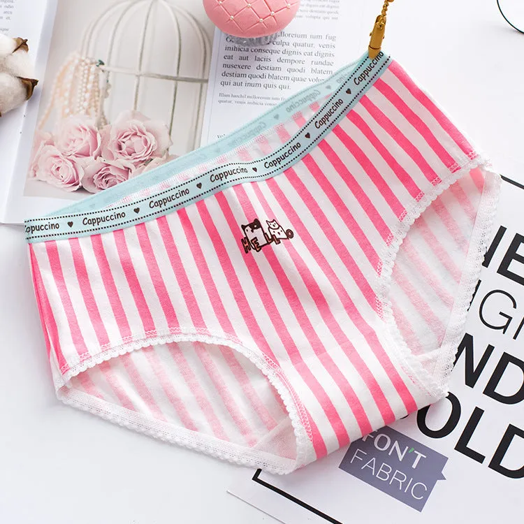 INSTOCK-New striped pure cotton teenage underwear