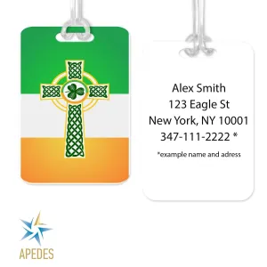 Irish Celtic Crest Ireland Flag Rectangle Luggage Tag