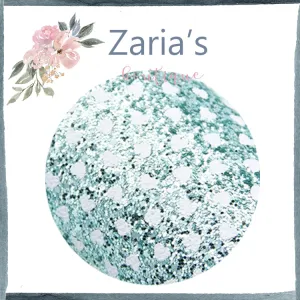 Jewel-Tone CHUNKY GLITTER ~ Aquamarine Green White Polka Dot HEARTS ~ 20 x 34cm