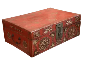 Late 18th Century Chinese Export leather covered wood trunk