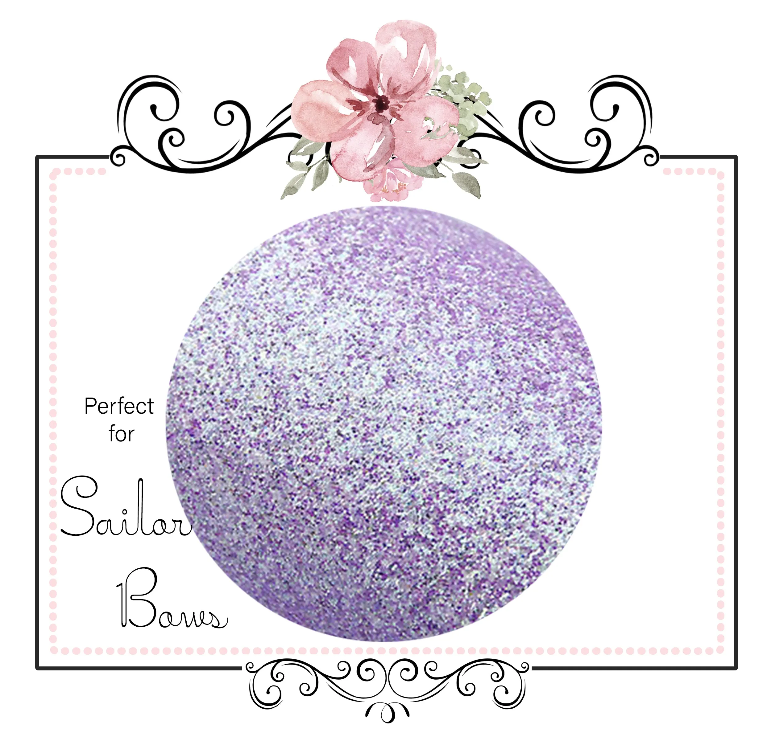 Lavender Sapphire ~ Purple Medium Glitter Sailor Bow Fabric Sheets
