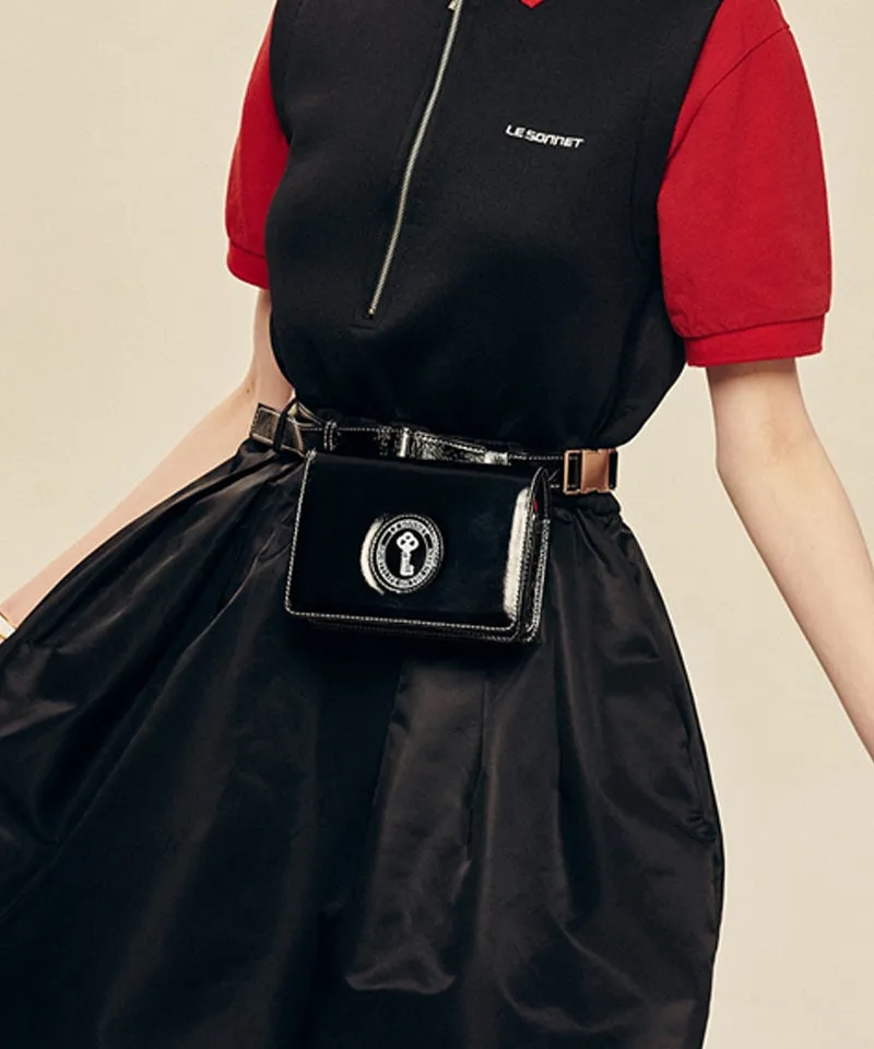 LE SONNET Shining Belt Bag - Black