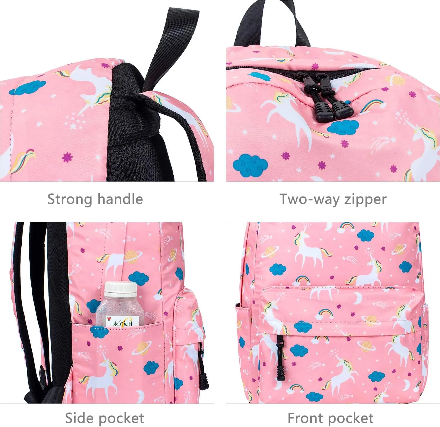 Leaper Unicorn Backpack School Bag Travel Bag Bookbag Gray 2
