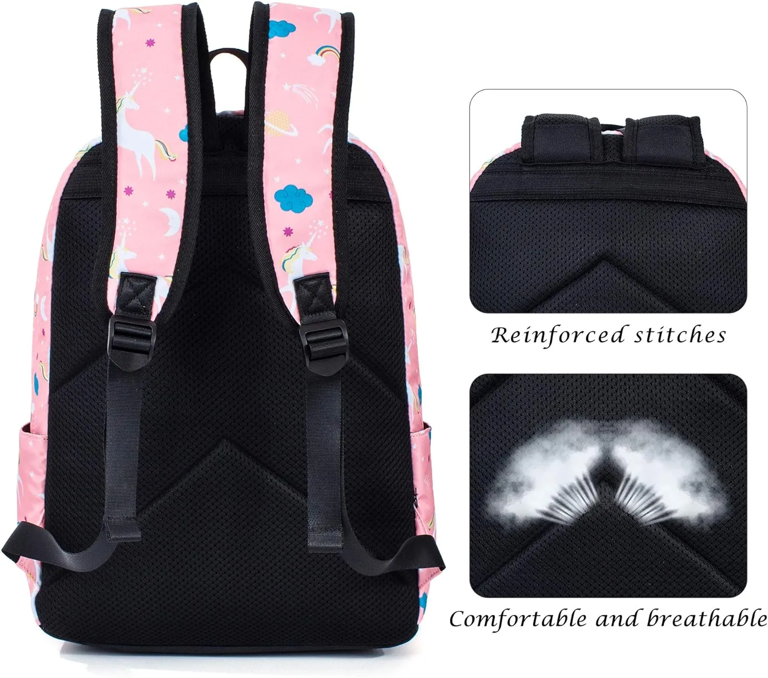 Leaper Unicorn Backpack School Bag Travel Bag Bookbag Gray 2