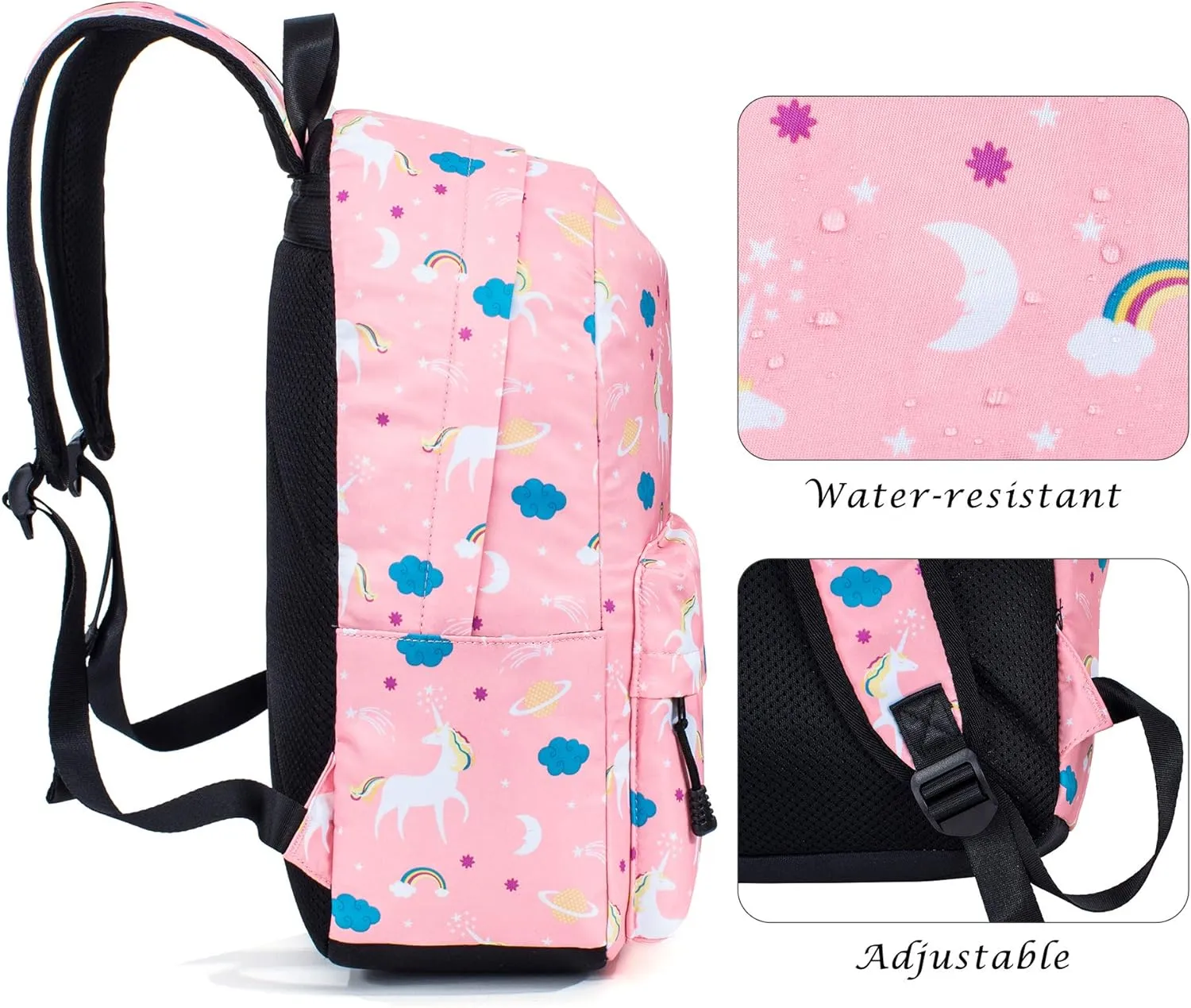 Leaper Unicorn Backpack School Bag Travel Bag Bookbag Gray 2